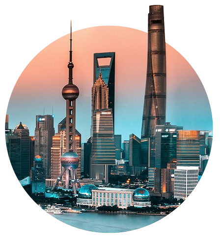 Shanghai skyline at dusk